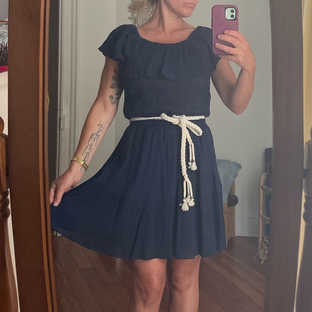 BILLABONG WOMENS NAVY BLUE SHORT SUMMER DRESS SMALL
